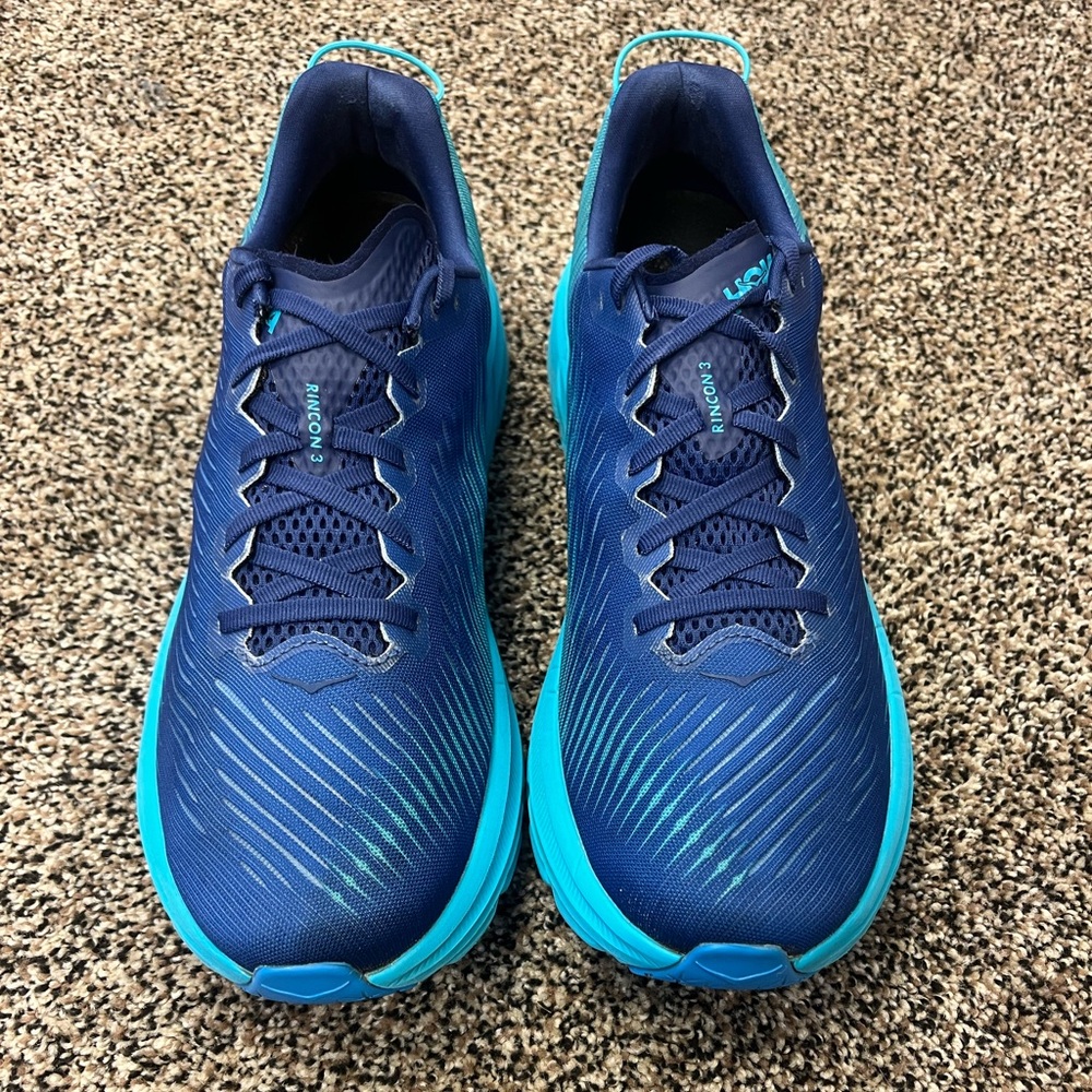 Hoka One One Rincon 3 Mens Sz 11.5 Blue Athletic Running Shoes Sneakers 1119395